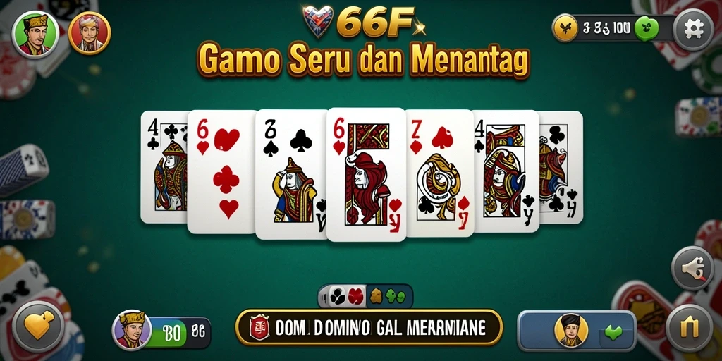Tampilan gameplay seru dalam 666F yang menggambarkan domino.