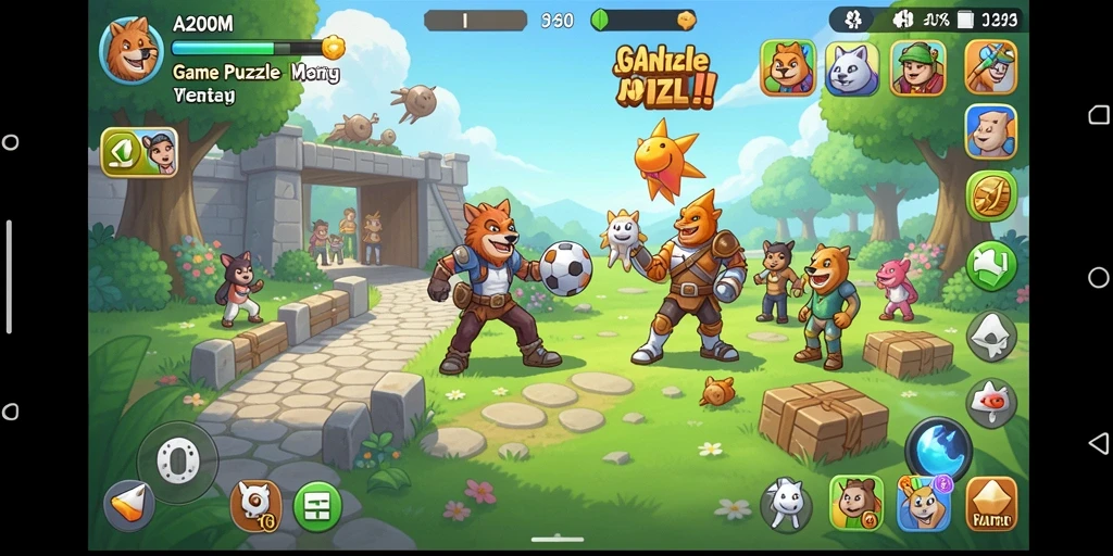 Tampilan gameplay A200M yang menantang dan penuh warna.