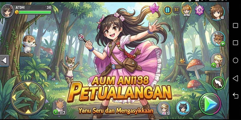 Tangkapan layar utama ATM138 menampilkan aksi pertarungan yang mendebarkan dalam dunia Anime.