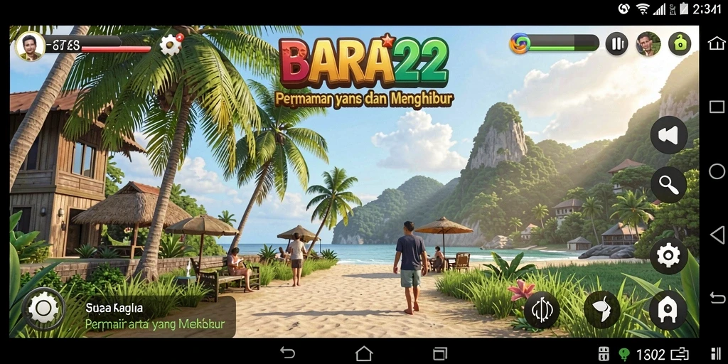 Tampilan gameplay BARA22 yang mengasyikkan dan penuh warna.