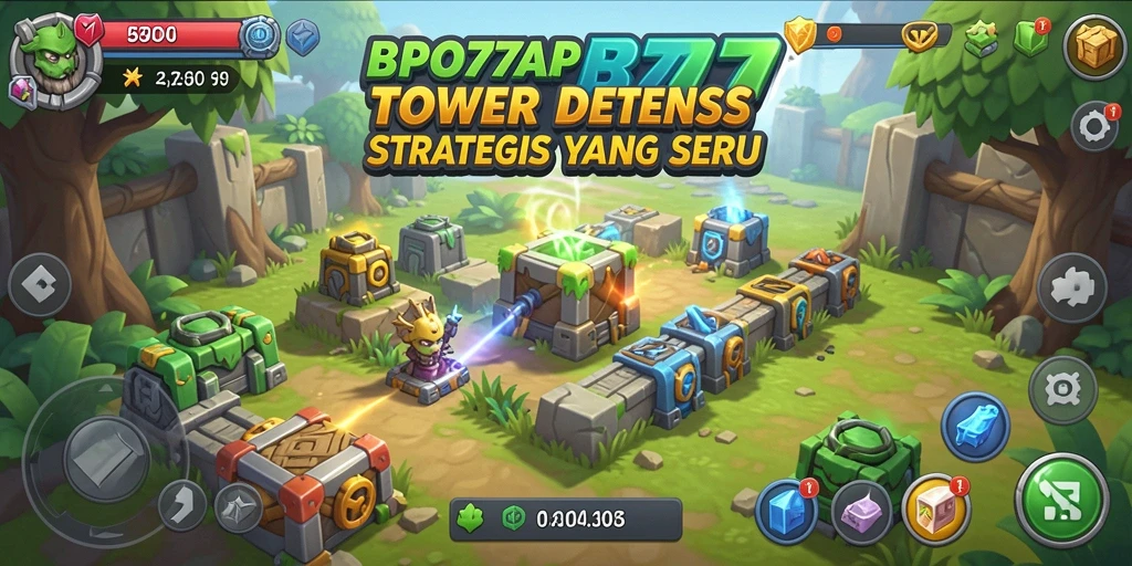 Tampilan gameplay seru BPO777 dalam genre Tower Defense.