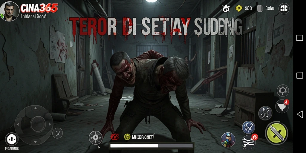 Tampilan gameplay CINA365 yang menegangkan dan mencekam.