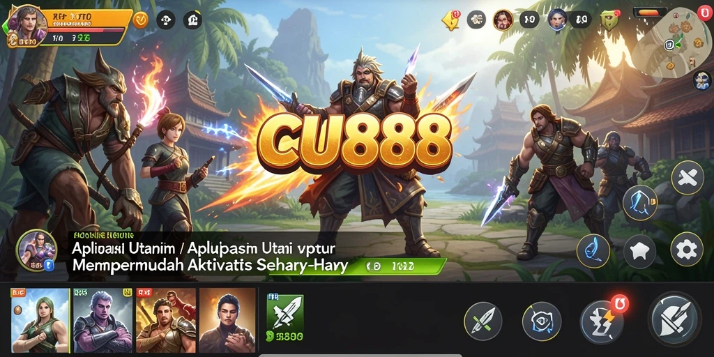 Screenshot utama CU888 yang menunjukkan fitur-fitur terkini aplikasi Utility.
