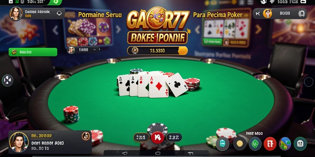 Screenshot GACOR77 menampilkan pemain sedang asyik bermain poker online.