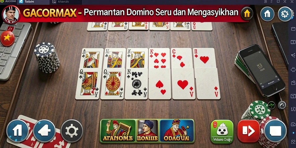 Screenshot GACORMAX menampilkan gameplay domino yang mengasyikkan.