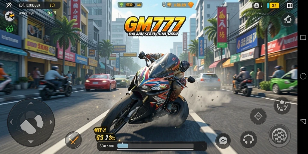 Tampilan gameplay Racing yang mendebarkan dan penuh aksi.