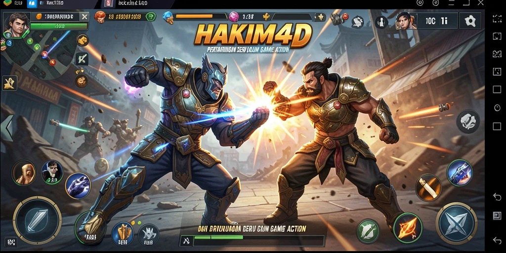 Tampilan gameplay HAKIM4D yang mendebarkan dan penuh aksi.