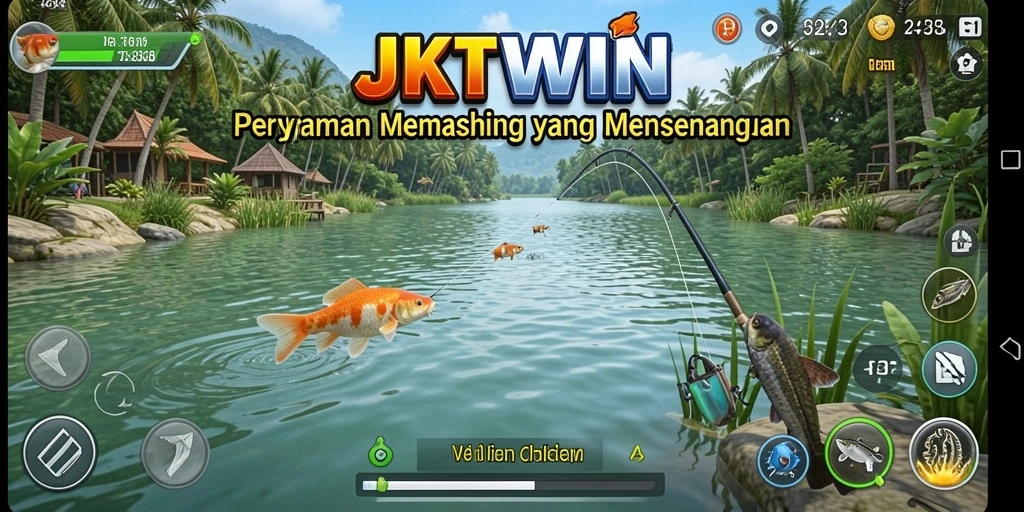 Screenshot gameplay JKTWIN menampilkan aksi memancing yang realistis dan menawan.
