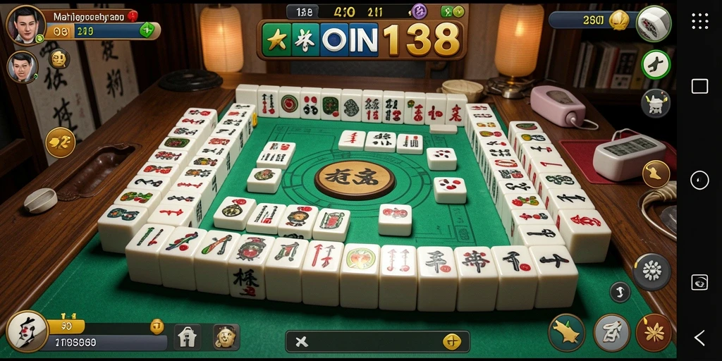 Screenshot gameplay KOIN138 menampilkan suasana permainan Mahjong yang seru.