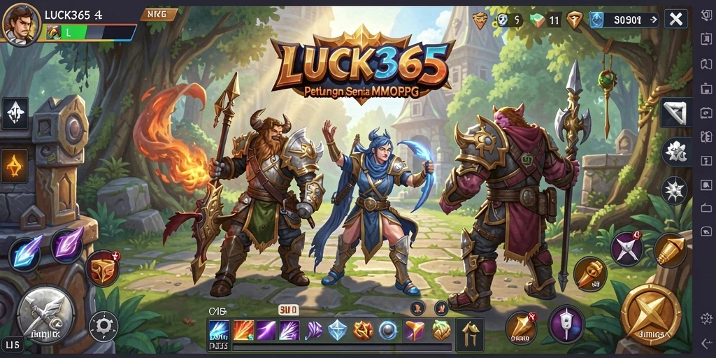 Tampilan gameplay LUCK365 yang memukau dalam dunia MMORPG yang luas.