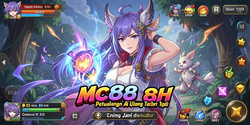 Screenshot gameplay MC888 dengan karakter Anime yang memukau.