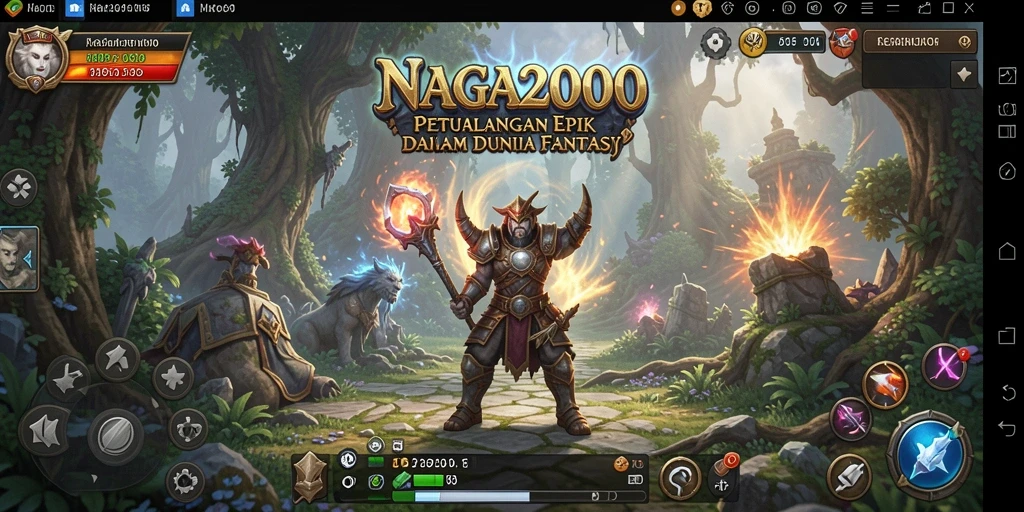 Tampilan gameplay NAGA2000 yang epik dalam petualangan RPG.