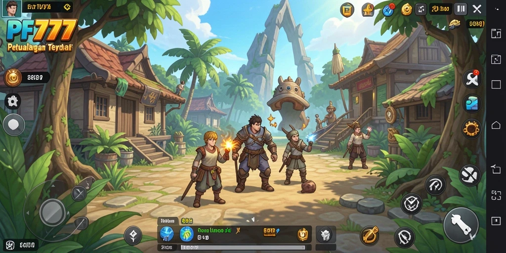 Gameplay PF777 yang menampilkan petualangan luas dan karakter unik.