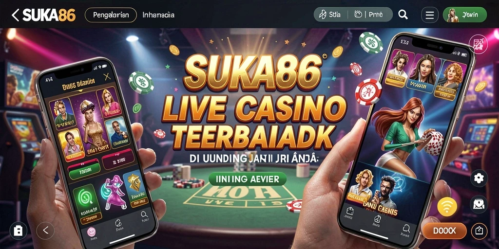 Screenshot gameplay SUKA86 dengan dealer langsung di studio.