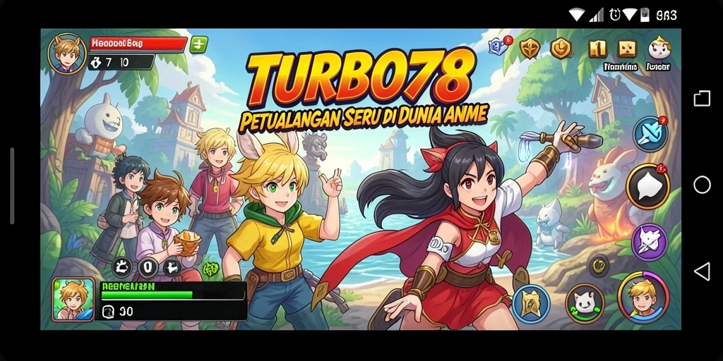 Tampilan gameplay seru dengan karakter anime yang menarik.