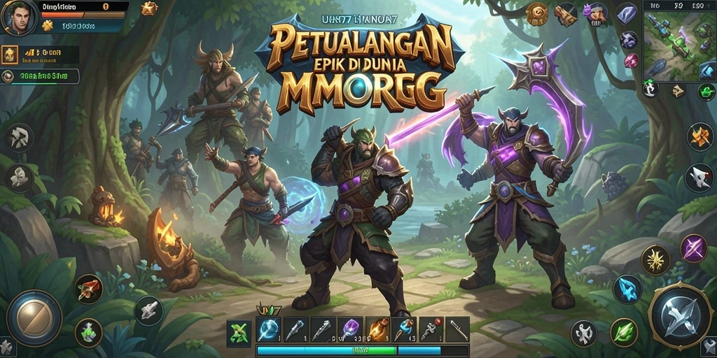 Tangkapan layar UH77 menampilkan pertempuran seru antara pemain dan monster besar.