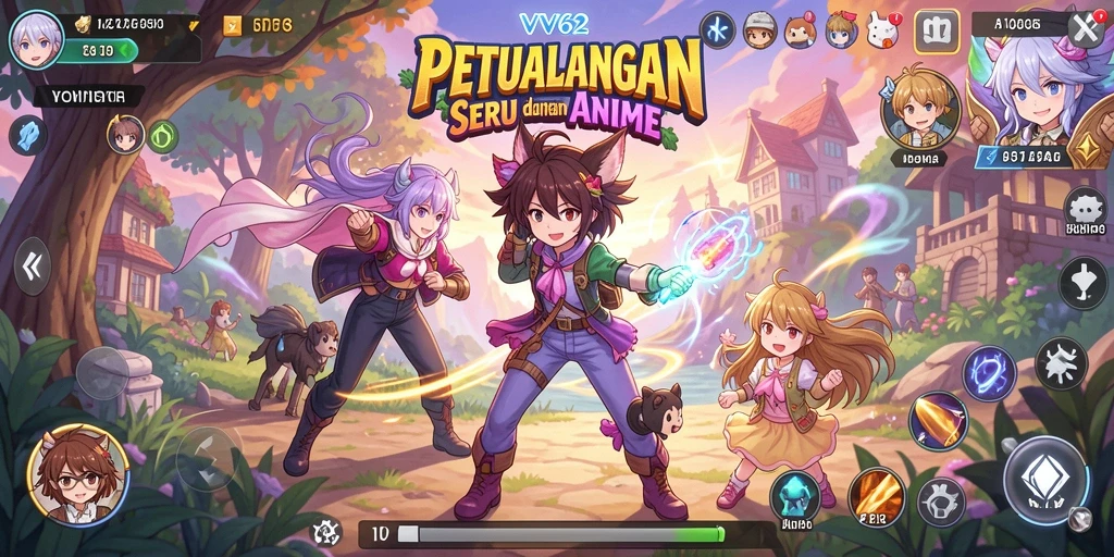 Gameplay seru dengan karakter anime yang menarik.