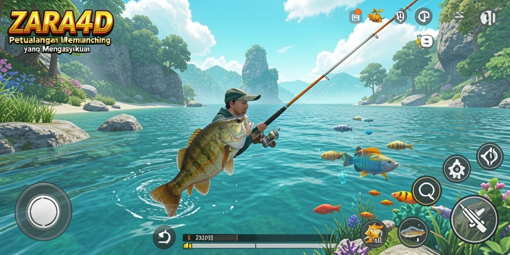 Tampilan gameplay ZARA4D yang menarik saat memancing.